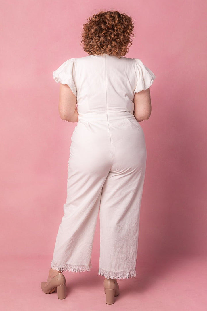 Dahlia Jumpsuit in White-Adult