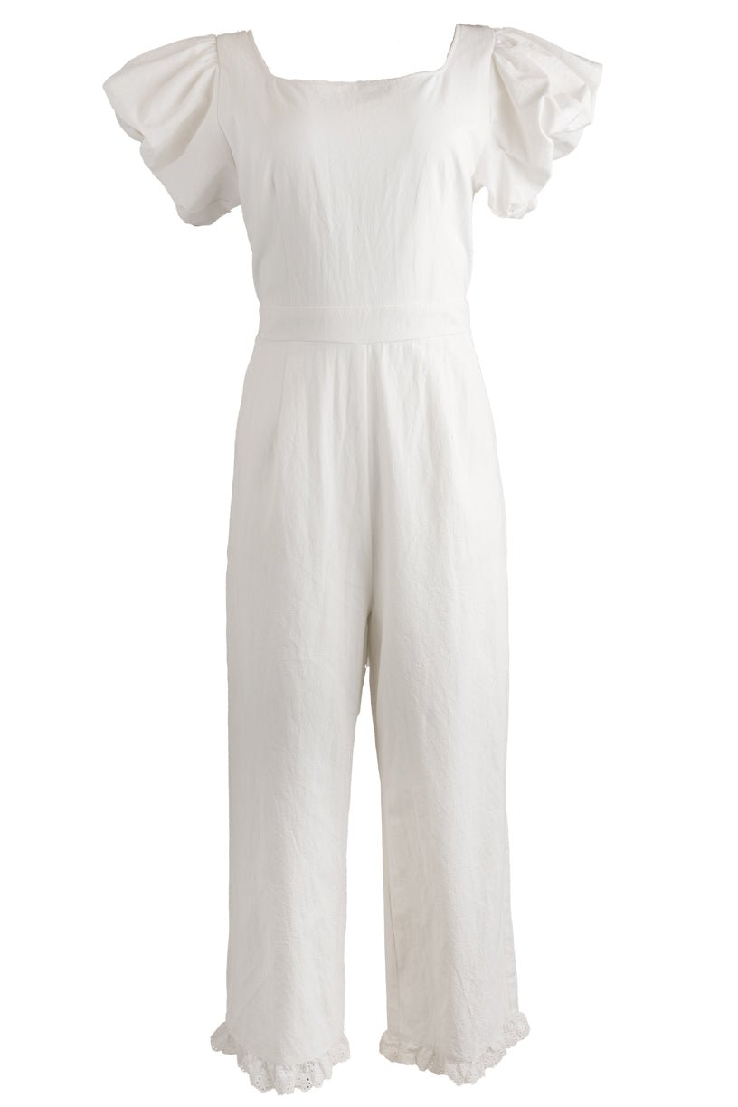 Dahlia Jumpsuit in White-Adult