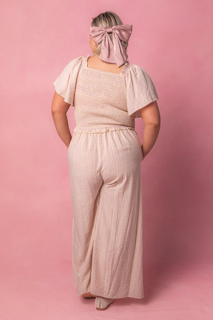 Indie Jumpsuit in Lavender Gingham-Adult