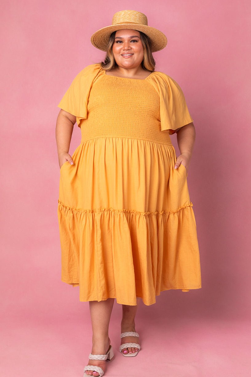 Lennon Dress in Mustard - FINAL SALE