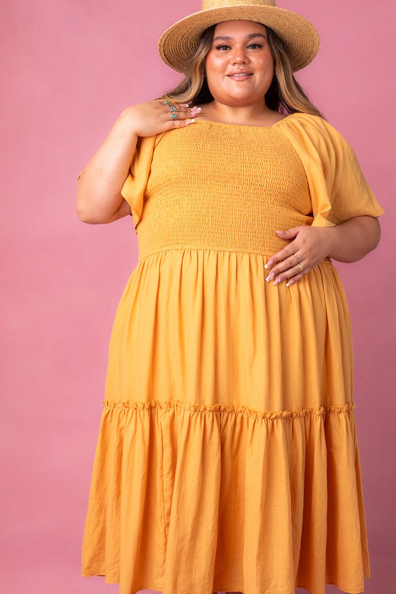 Lennon Dress in Mustard - FINAL SALE