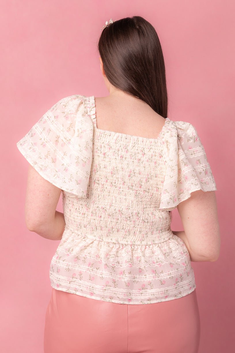 Madison Top in Eyelet Floral-Adult