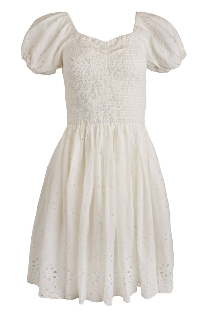 Marigold Dress in White Eyelet-Adult