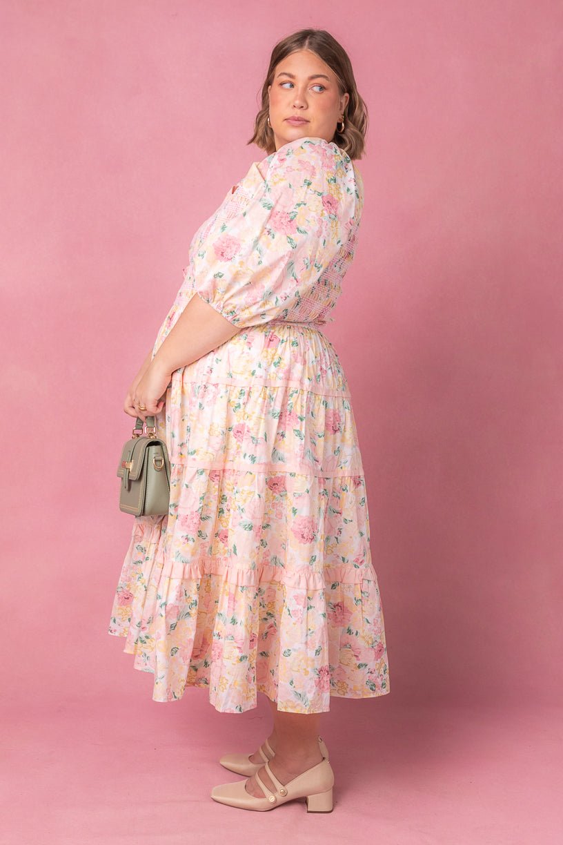 Roselyn Dress in Pastel Floral-Adult