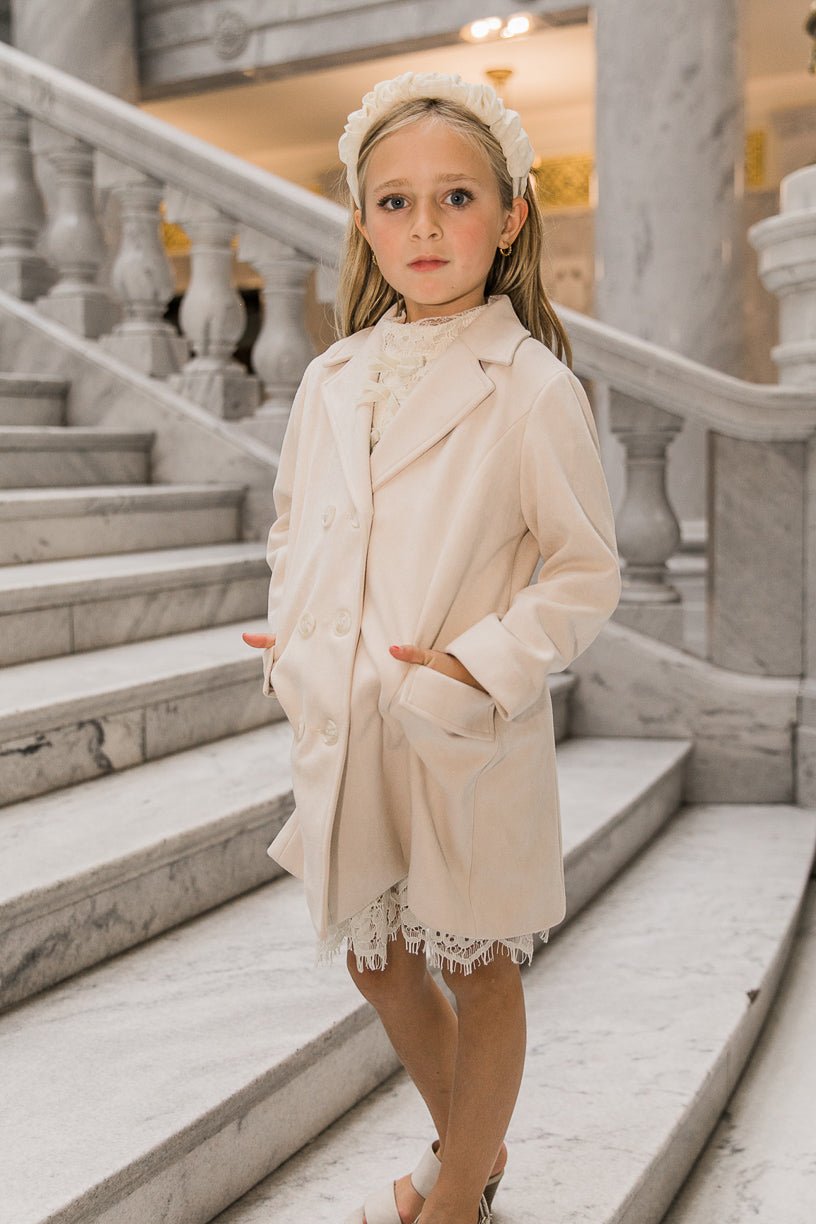 Mini Tabitha Coat in Cream Suede - FINAL SALE-Mini