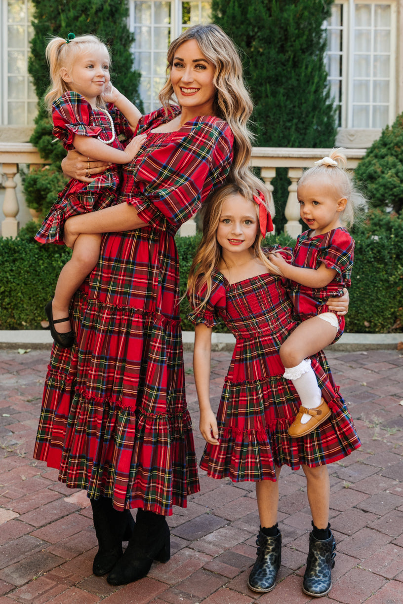 Baby Madeline Romper in Holiday Plaid - FINAL SALE