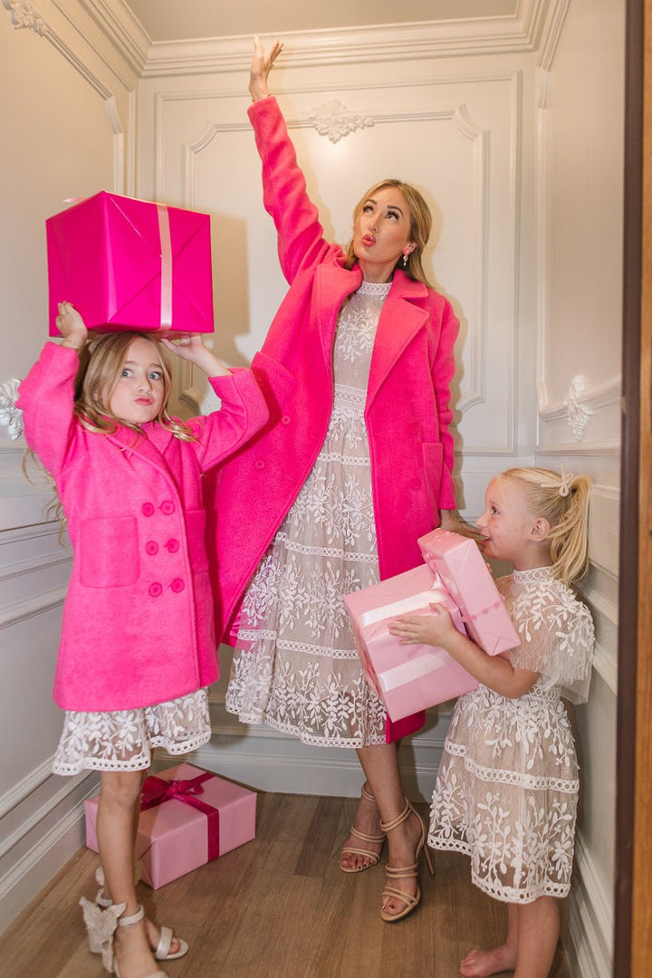 Mini Polly Coat in Hot Pink-Mini