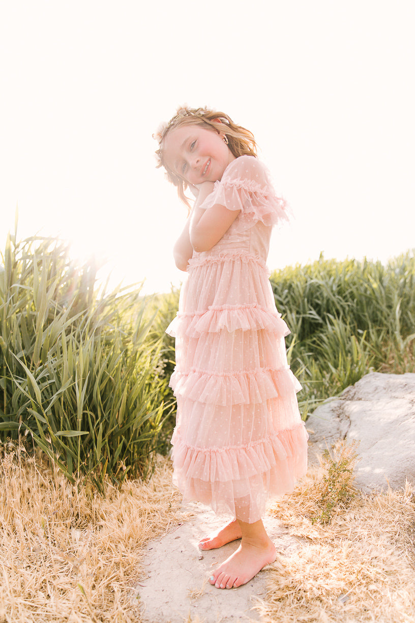 Mini Whimsical Maxi Dress in Blush