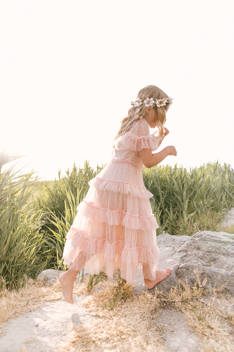 Mini Whimsical Maxi Dress in Blush