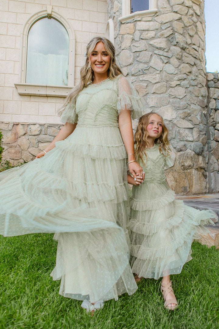 Mini Maxi Whimsical Dress in Sage - FINAL SALE-Mini