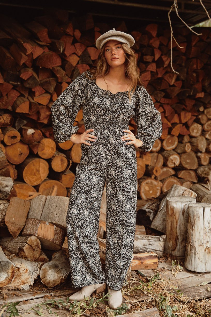 Willow Jumpsuit in Black Floral - FINAL SALE-Adult