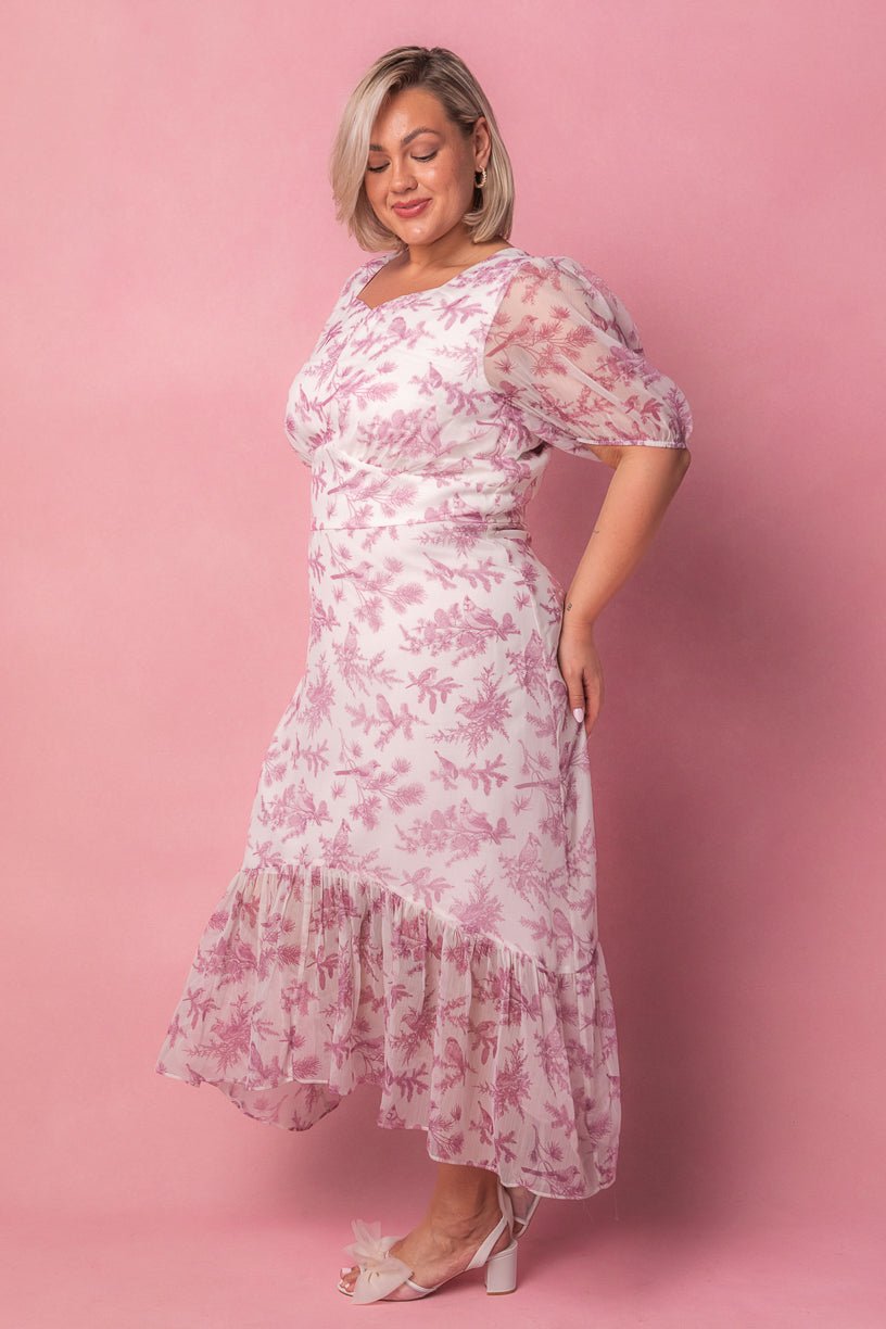 Wren Dress in Pink Toile-Adult